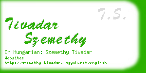 tivadar szemethy business card